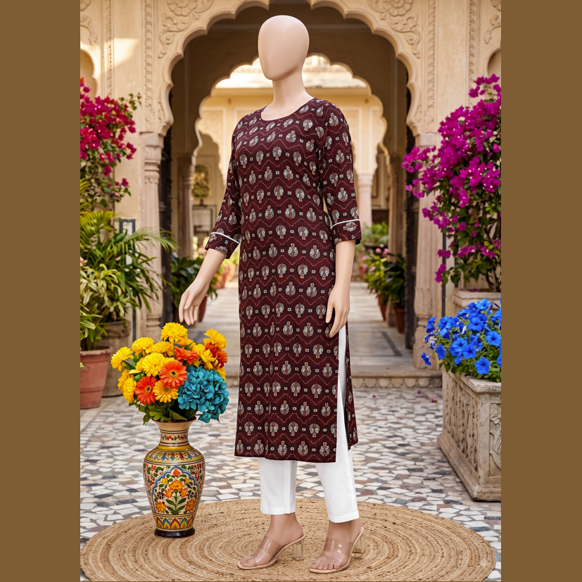 Flat Round Collar Kurti